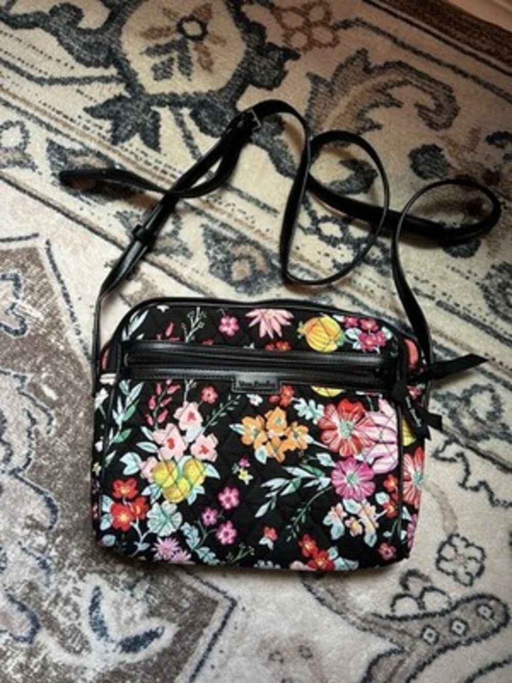 Vera Bradley Tangerine Twist Crossbody Hipster Bag Quilted Floral